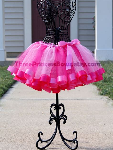 Pink Ribbon Tutu Dark Pink Light Pink Princess Etsy