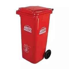 Buy Aristo Litre Hdpe Red Rectangular Dustbin With Wheel Arstwl Rd