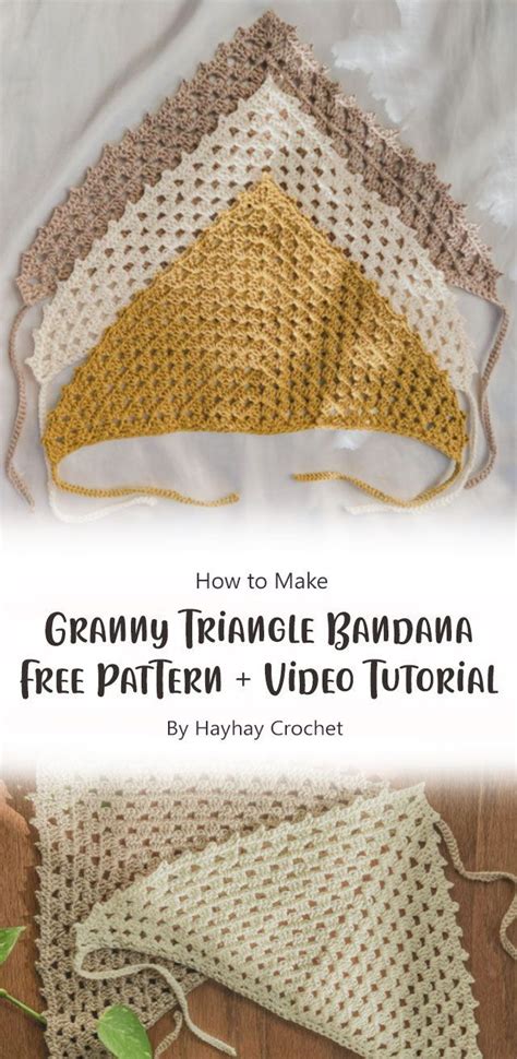 Beginner Crochet Granny Triangle Bandana Free Pattern Video