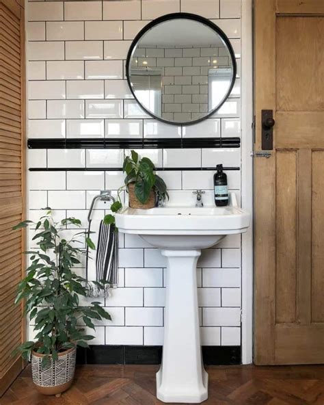 White Tile Black Grout Bathroom Soul Lane