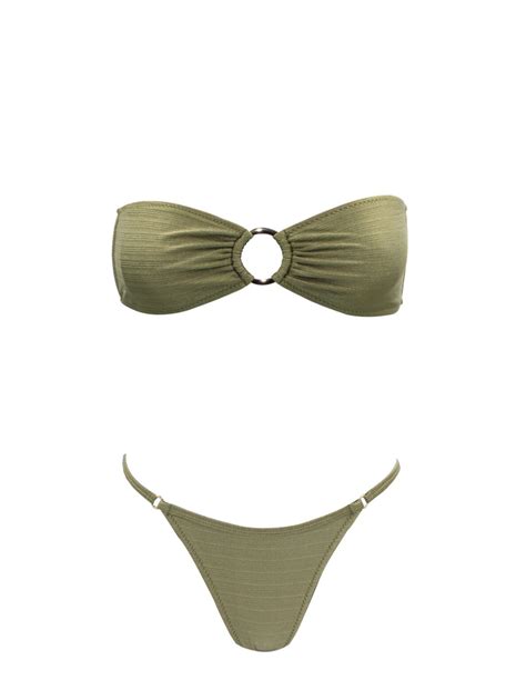 Olive Green Strapless Bikini Emma Swimwear