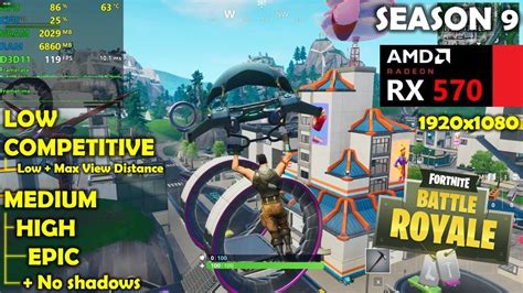 RX 570 Fortnite Season 9 1080p All Settings YouTube