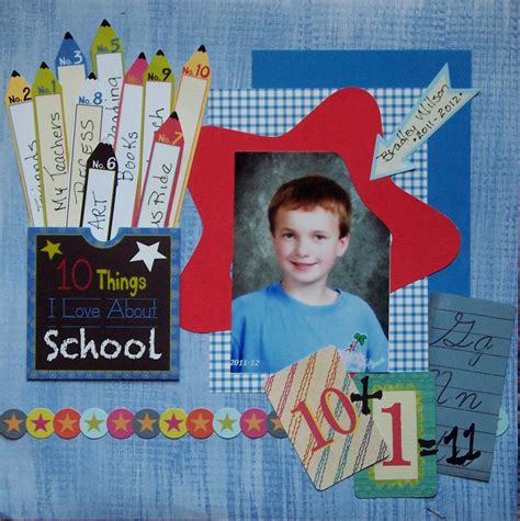 10 Things I Like About School Preschool Scrapbook School Scrapbook