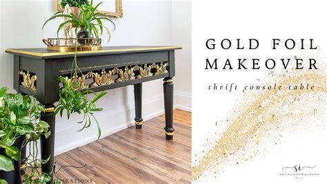 How To Apply Gold Leaf Foil Thrift Table Makeover Youtube