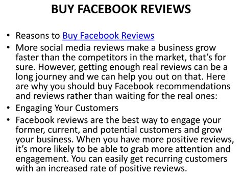 Ppt Buy Facebook Reviews Powerpoint Powerpoint Presentation Free