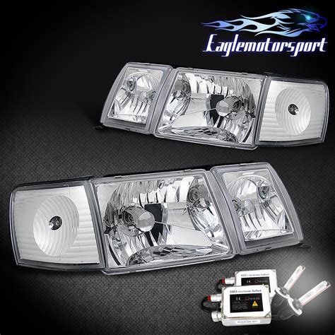 6000k Hid 1993 1994 Lexus Ls400 Crystal Chrome Clear Headlights Corner Fog Ebay