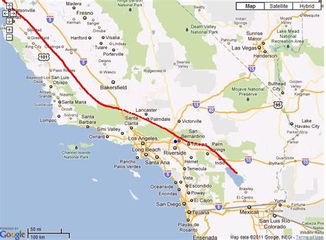 San Andreas Fault Map Detailed