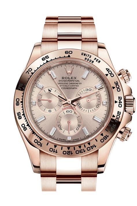 Rolex Cosmograph Daytona Rose Gold Sundust Diamond Set Dial Bracelet