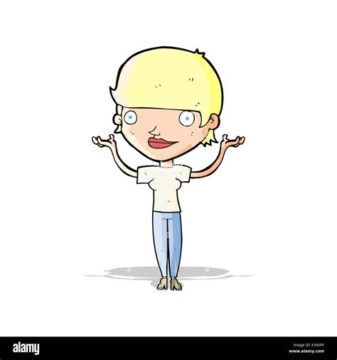 Cartoon Woman Holding Arms In Air Stock Vector Image And Art Alamy