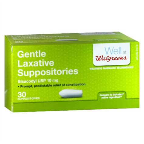 Walgreens Gentle Laxative Suppositories 30 Ct Harris Teeter