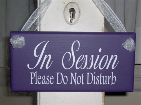 In Session Sign Please Do Not Disturb Purple Wood Vinyl Plaque Etsy