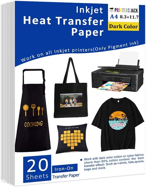 Printers Jack Iron On Dark Color Heat Transfer Paper X Inch