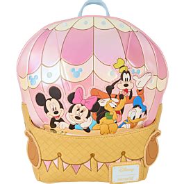 Disney Mickey Friends Hot Air Balloon Figural 10 Faux Leather Mini