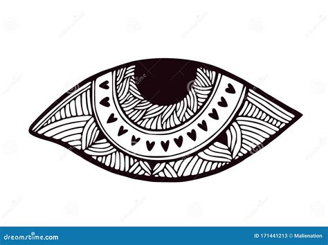 Eye Illustration Stylized Tattoo Art Stock Vector Illustration Of