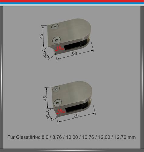 Glashalter Edelstahl V A Glasklemme Mini Maxi Klemmhalter Gel Nder