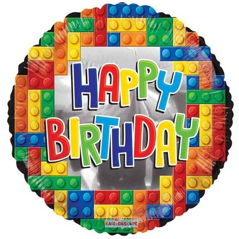 Balon foliowy Klocki Lego Happy Birthday 46 cm Amscan Przyjęcia i