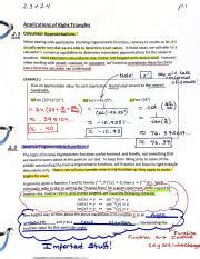 Applications Of Right Triangles Calculator Approximations Course Hero