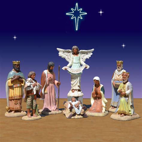 40 Christmas Night Collection 8 Piece African American Nativity Scene