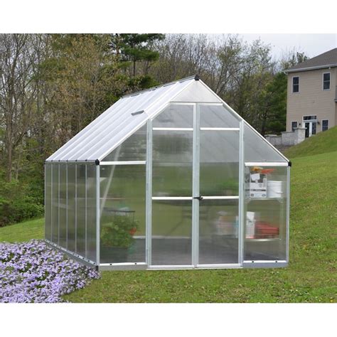 Palram Essence 12-ft L x 8-ft W x 7.51-ft H Silver Greenhouse Kit in ...