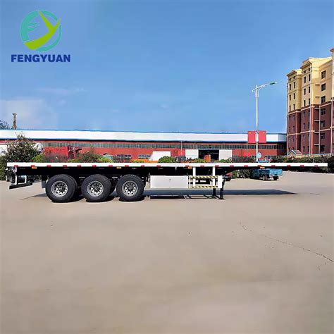 Fengyuan Manufacturer Supply Flatbed Semi Trailer 3 Axle Semi Trailer