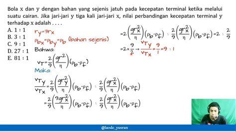 Latihan Soal Viskositas Fluida Kelas 11 Youtube