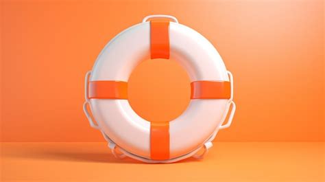 Premium Photo Lifebuoy Orange And White D Rendering