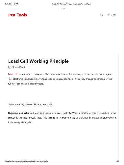 Load Cell Working Principle | PDF