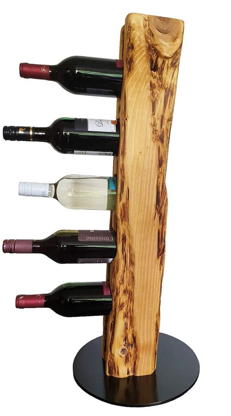 Wood Wishes Rustikaler Weinständer Weinregal Weinhalter aus