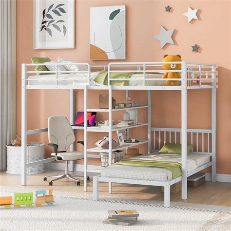 Furse Metal Loft Bed With Built In Desk