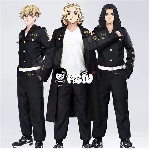 Tokyo Revengers Cosplay Costume Hsiu Manjiro Sano Black Uniform Ken