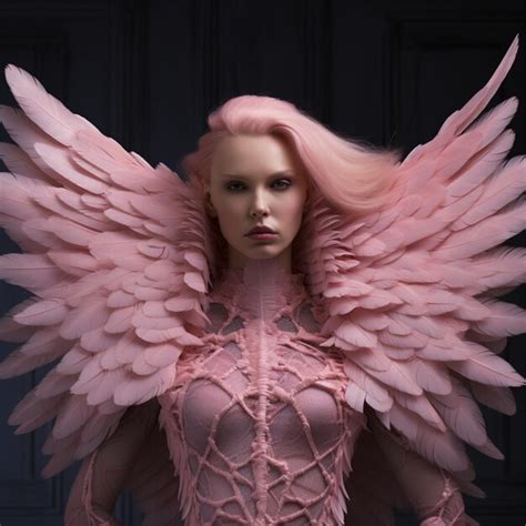 Premium AI Image | A pink angel wings