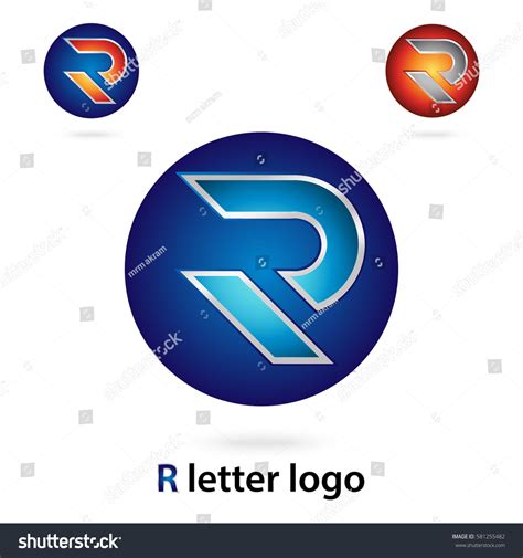 Circle 3d R Letter Logo Vector Vector De Stock Libre De Regalías 581255482 Shutterstock