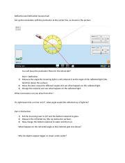 Exploring Reflection and Refraction: Lab Simulation Insights | Course Hero