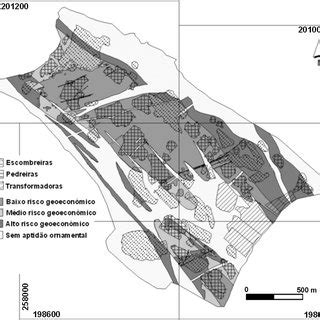 Cartografia dos valores de densidade linear de fracturação à cota 285