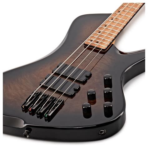 Redsub Coliseum Bass Guitar Black Burl Burst Gear4music