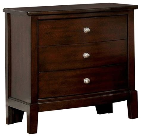 Ferrero Transitional Style Night Stand Brown Cherry Transitional