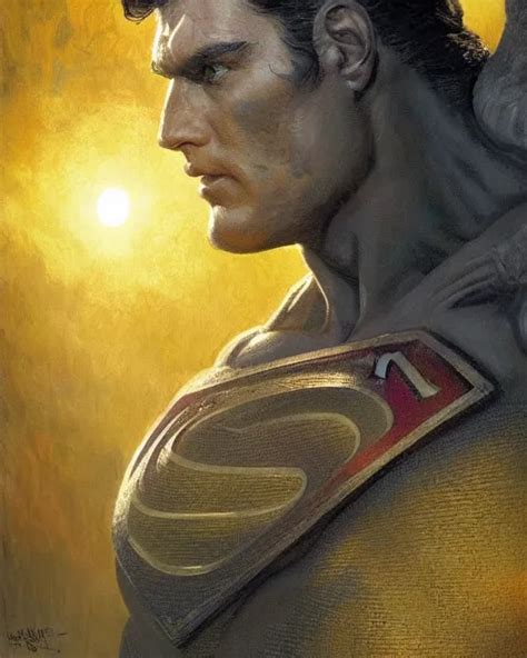 Superman Emerging From The Sun Highly Detailed Face Stable