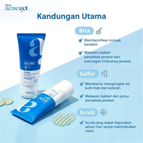 Jual Erha Acneact ACSBP BHA Sulfur 60g Acne Facial Wash Sabun