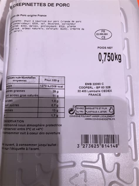 Crépinettes de porc Madrange 750 g 6 crépinettes