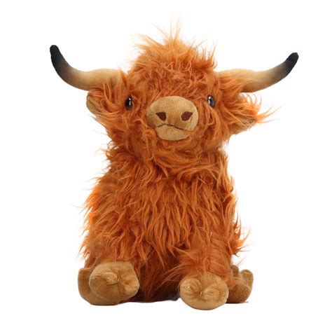 9.1in Simulation Highland Cow Plush Toy Lifelike Cute Soft Stuffed ...