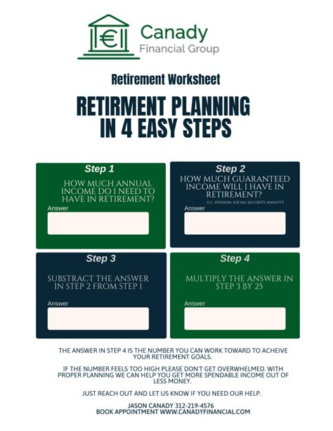 Retirement Worksheet Canady Financial Group