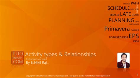 Activity Types And Relationships In Primavera P6 Ppt