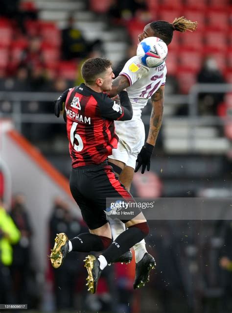 Ivan Toney Of Brentford Wins A Header Over Chris Mepham Of Afc News