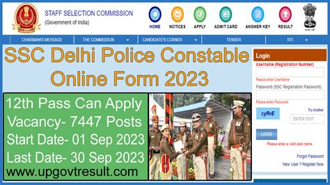 Ssc Delhi Police Constable Online Form Vacancy Posts