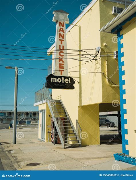 Nantucket Motel Vintage Sign, Wildwood, New Jersey Editorial ...