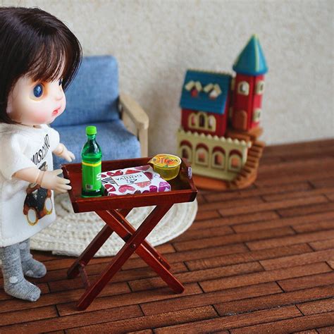 112th Scale Dollhouse Miniature Furniture Wood Tea Table Mini Etsy