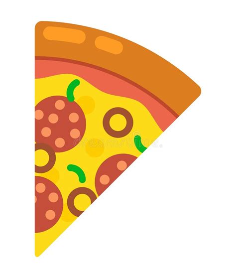 Vector Italian Pizza Slice Stock Vector Illustration Of Olive