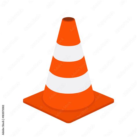 Traffic cone, equipment for safety, road. Cartoon flat style. Vector ...