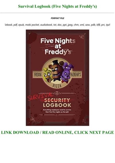 Read Ebook Survival Logbook Five Nights At Freddy S Full Pdf