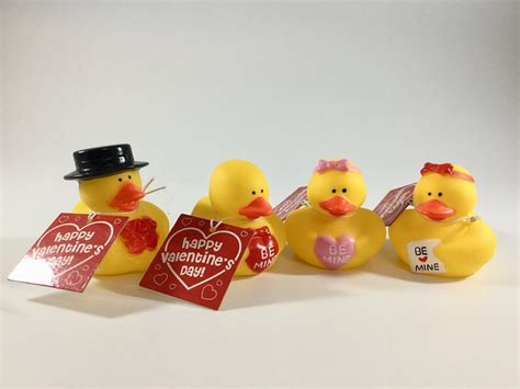 Valentines Day Rubber Ducks Set Of 4 Party Favors Cupcake Etsy